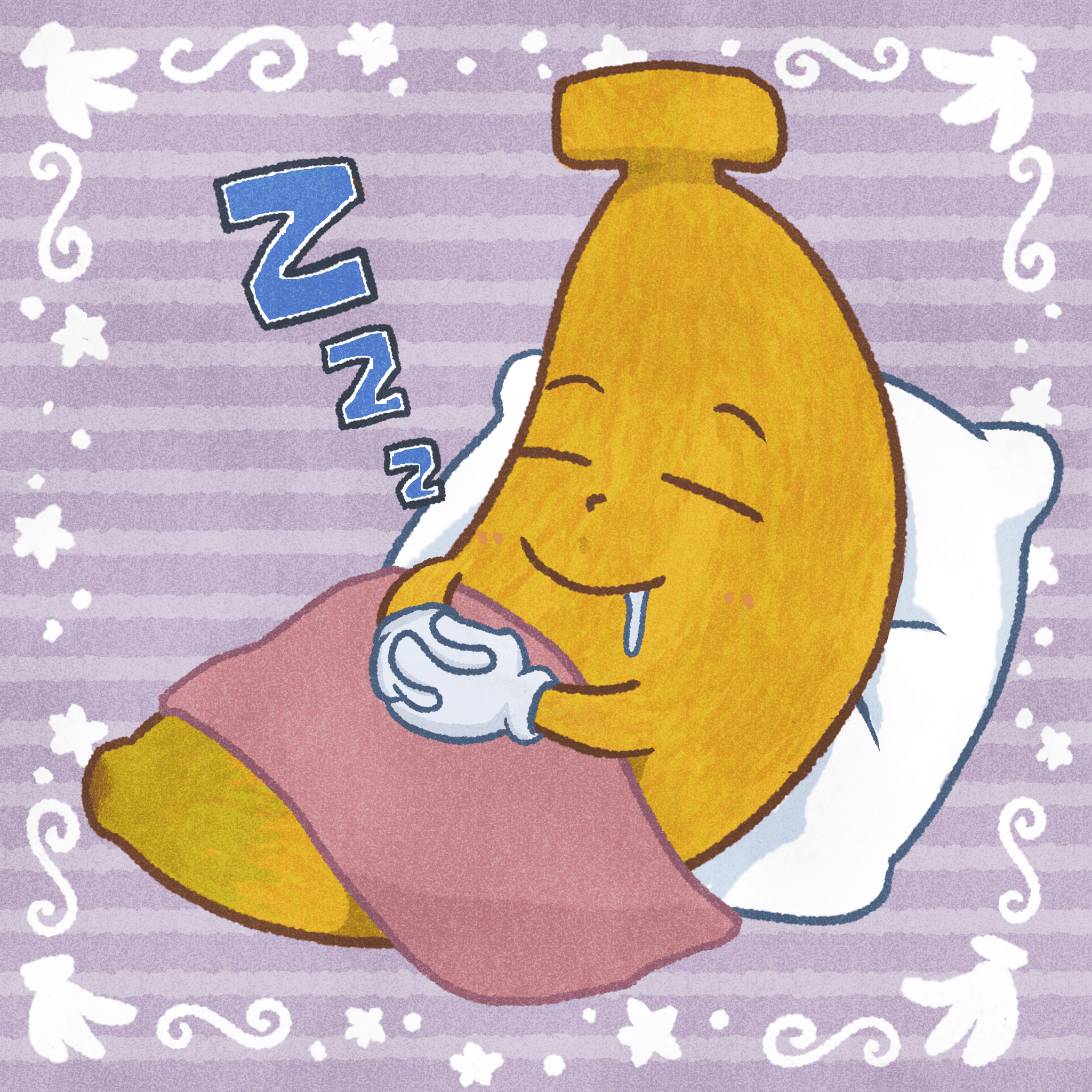 #006 sleeping banana