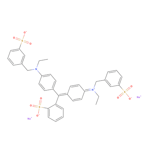 Brilliant Blue FCF (C37H34N2Na2O9S3) [Blue 1]