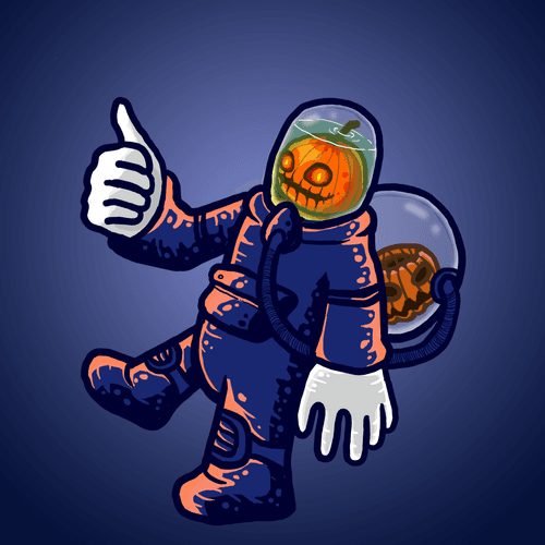 Astronaut jack o lantern #0024