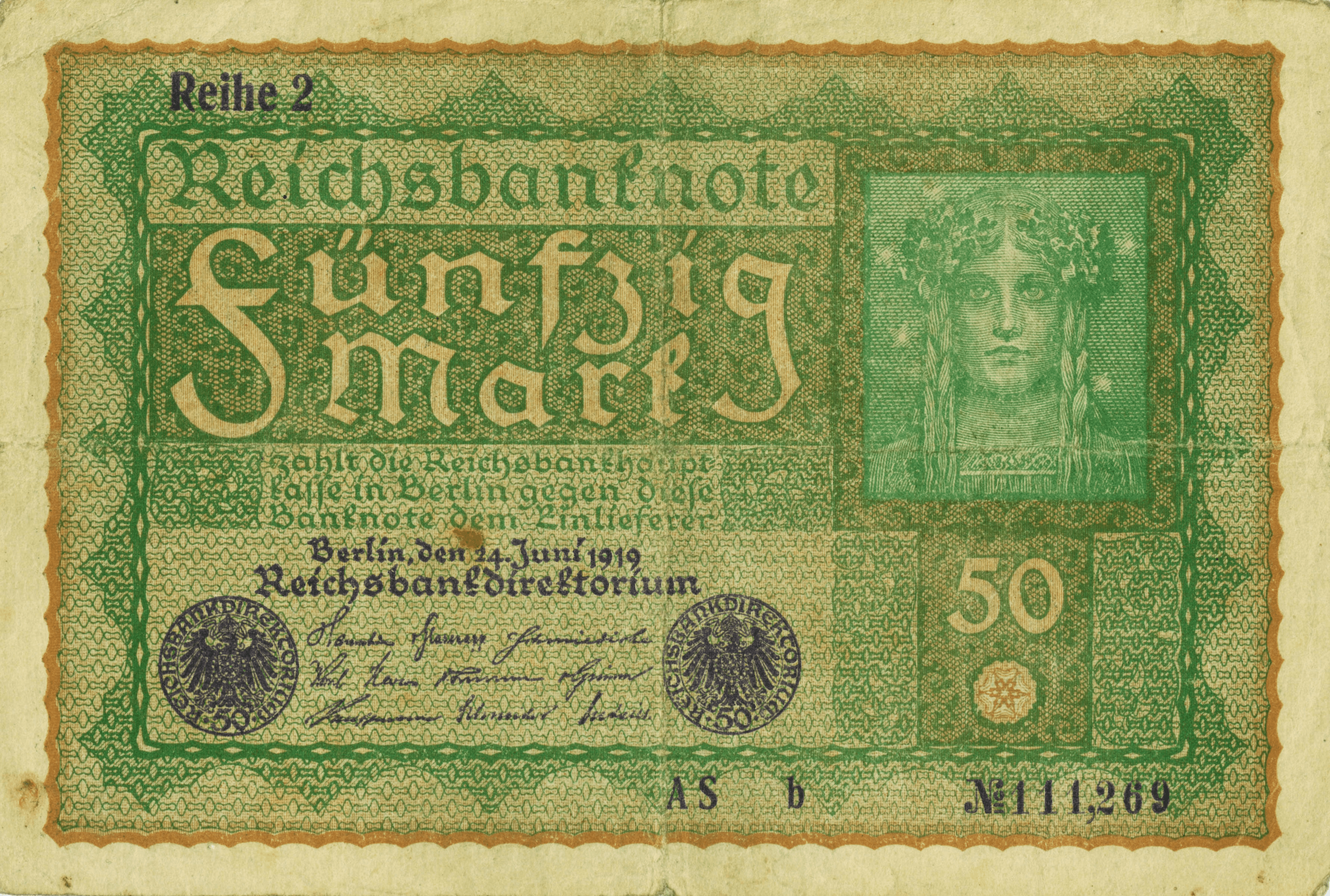 The Reichsbank 50 Mark Note V