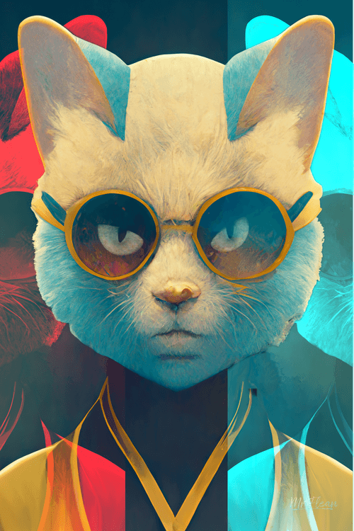 Cyberpunk Blue Cat 009