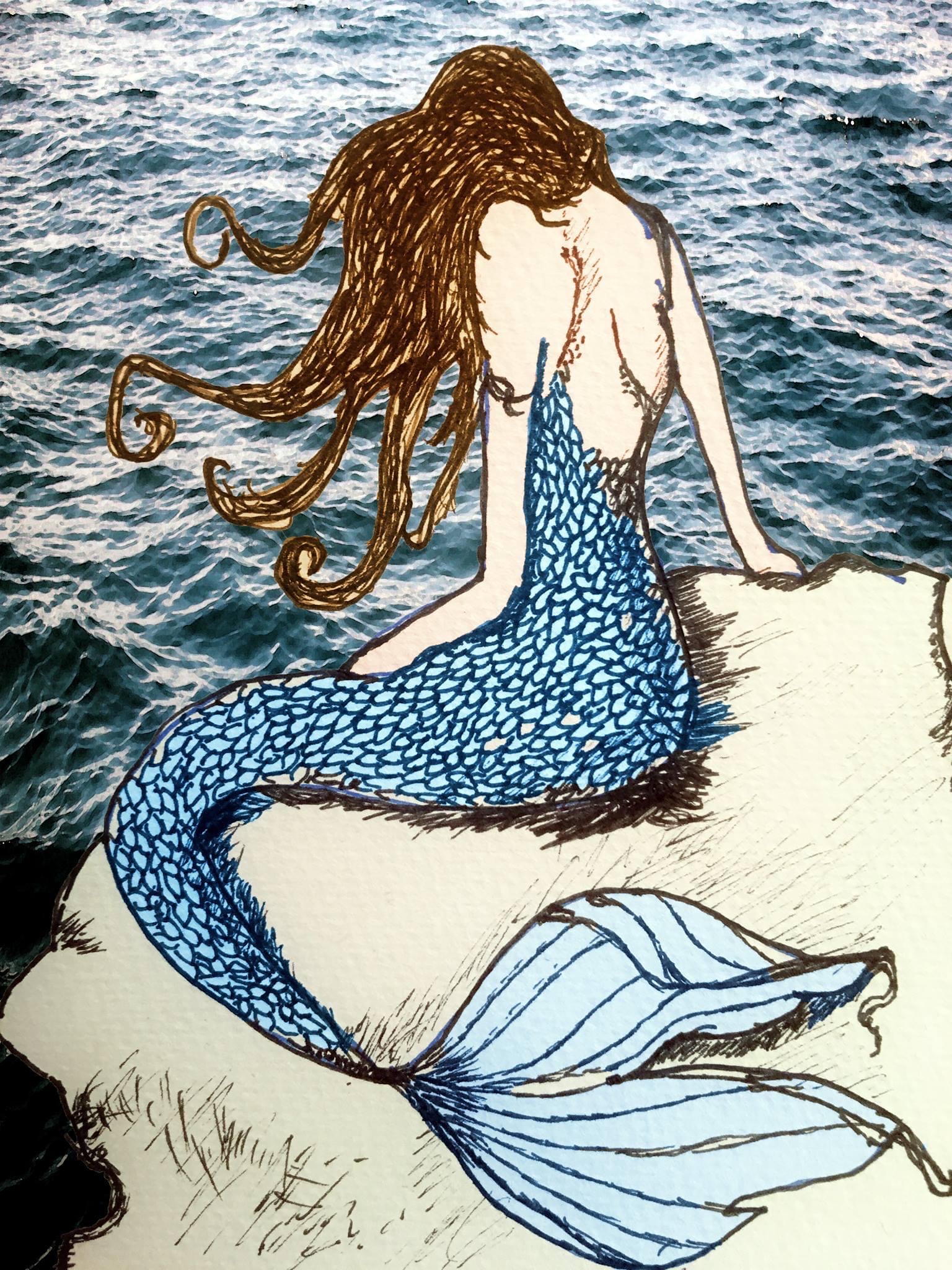 Mermaid on a Rock Composite