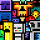 Pixel square monsters