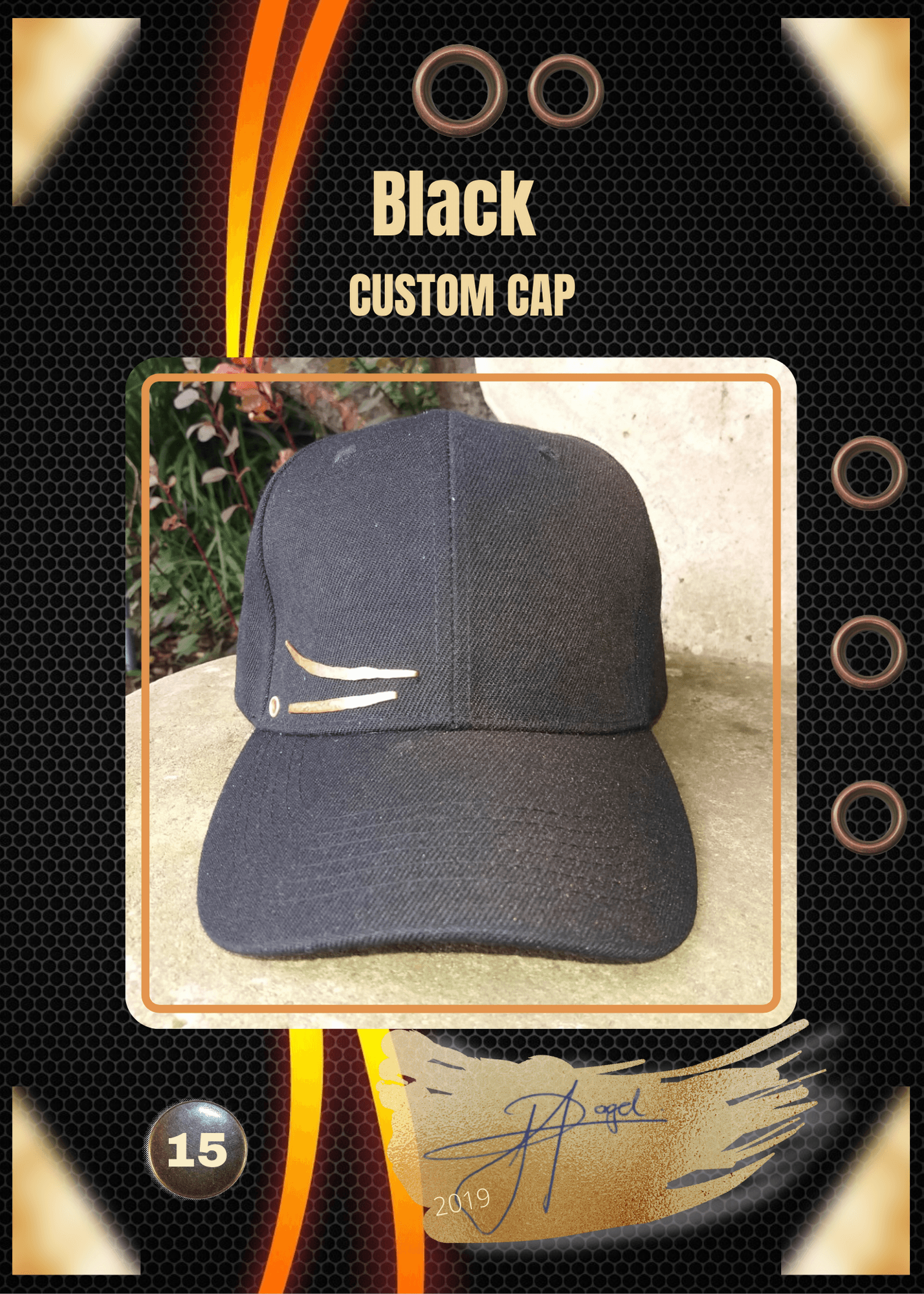 Black & Copper custom cap trading card 15