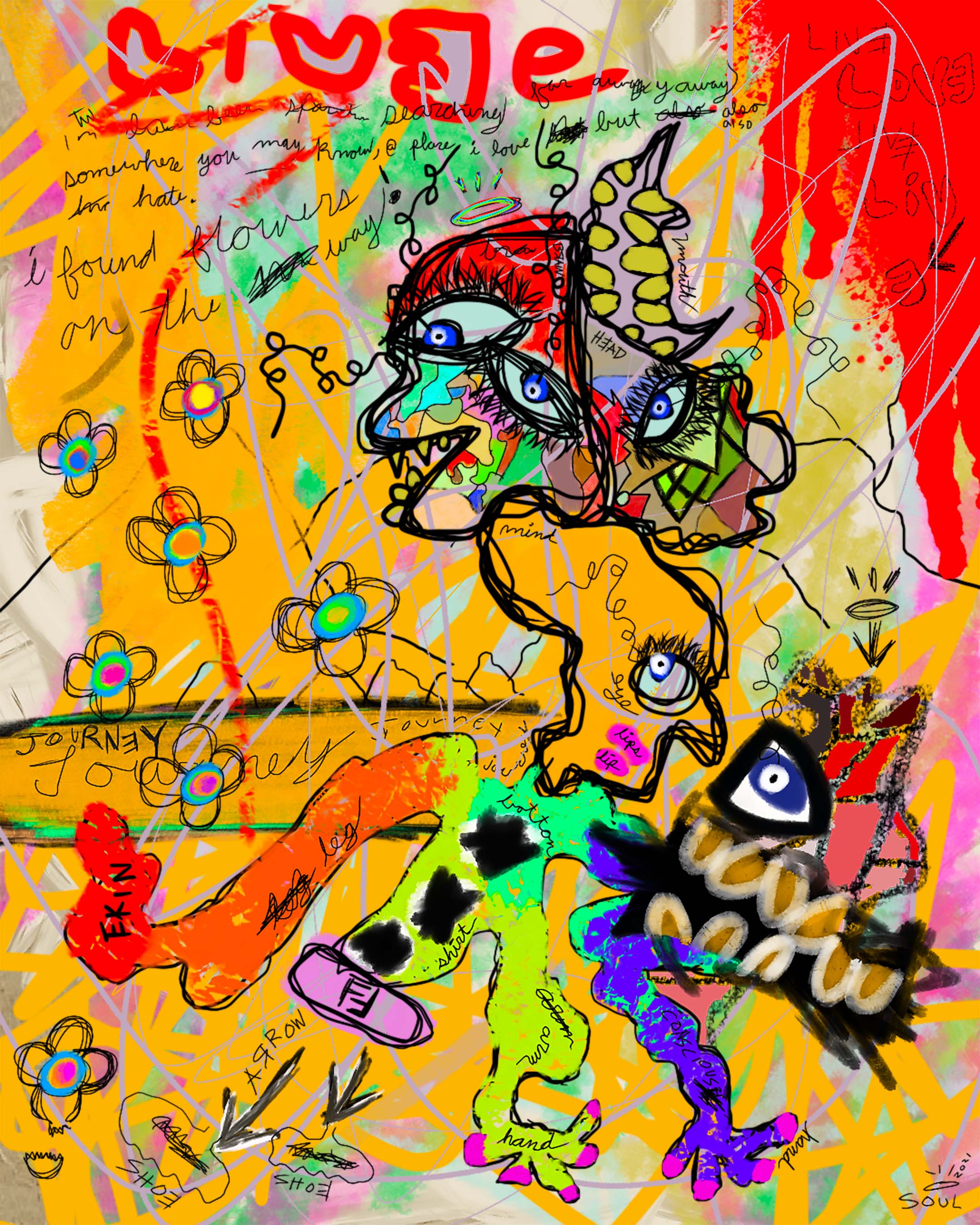 I Live In A Strange Place, 2021, Digital Illustration by De La Soul Child b. Christopher Moises Torres