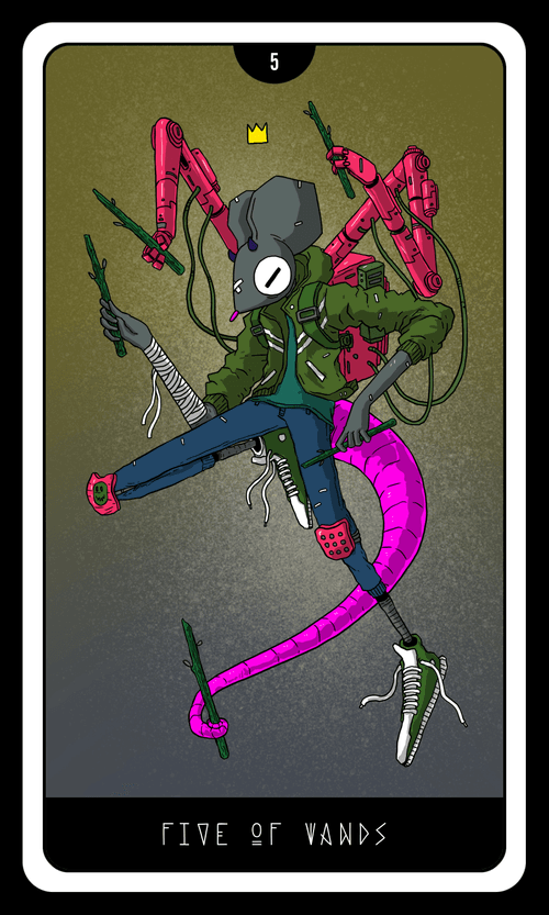 Rosko Sees the Future: Five of Wands - Color Variant 10