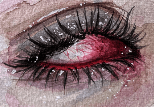 Watercolor Eye "Blood"