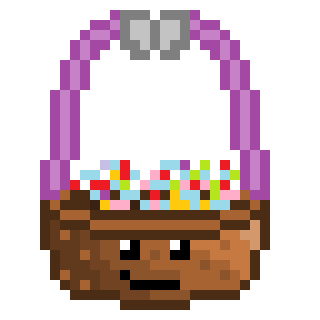 Basket #57 - Purple Handle, Silver Bow