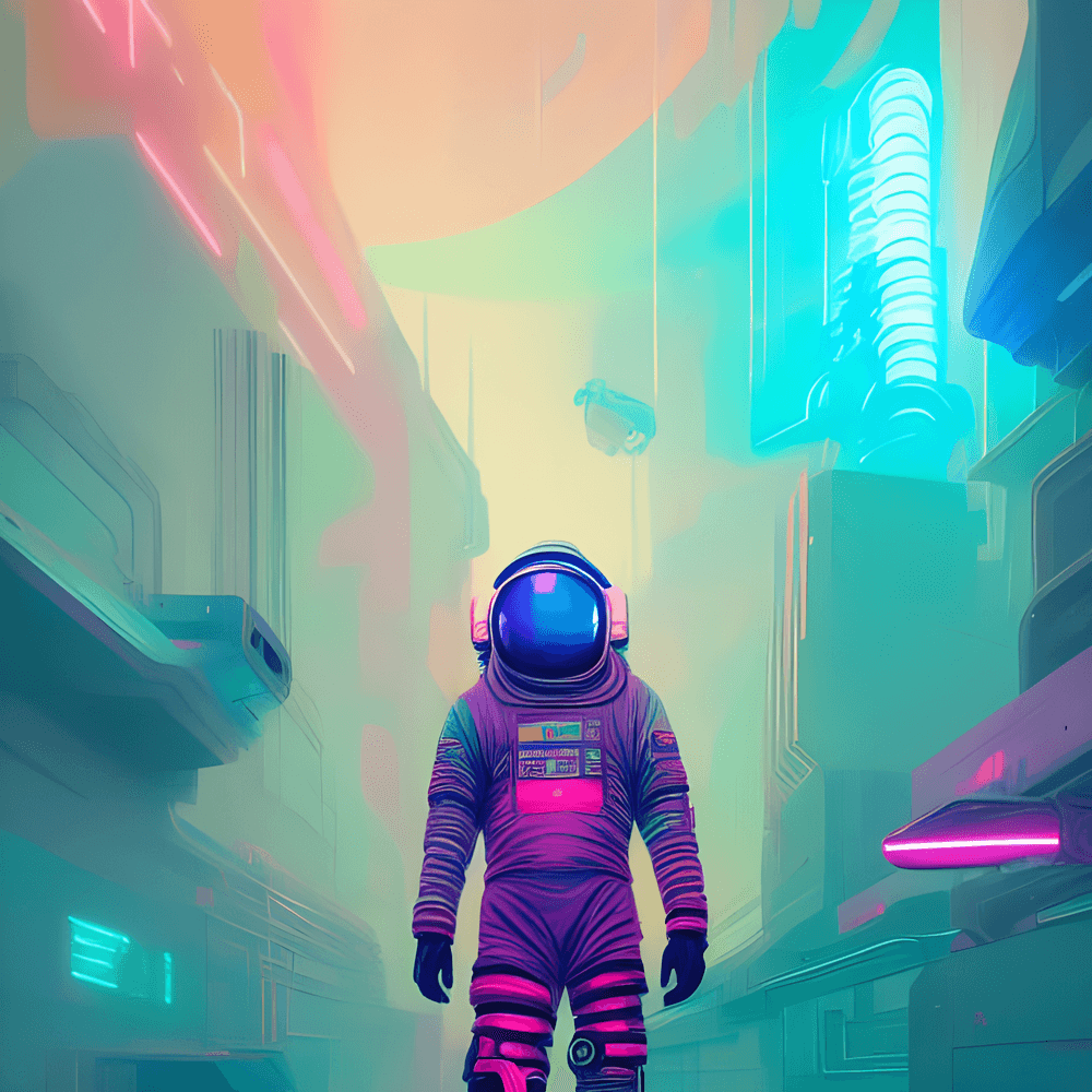 Cyberpunk Astronaut Original Art Created By Me Opensea 3515