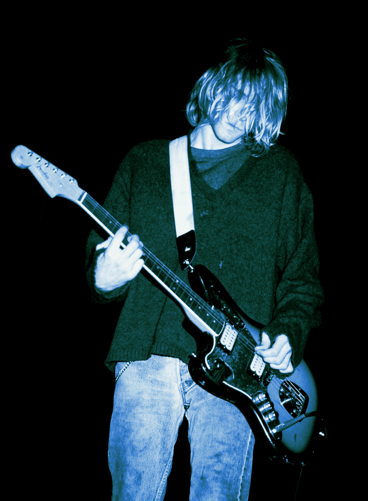 Kurt Cobain - Lithium - Duotone blue green