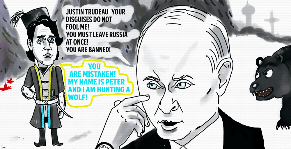Justin Trudeau Kicked out of Russia By Vladimir Putin Political Cartoon -  PoliticalCartoon Collection | OpenSea