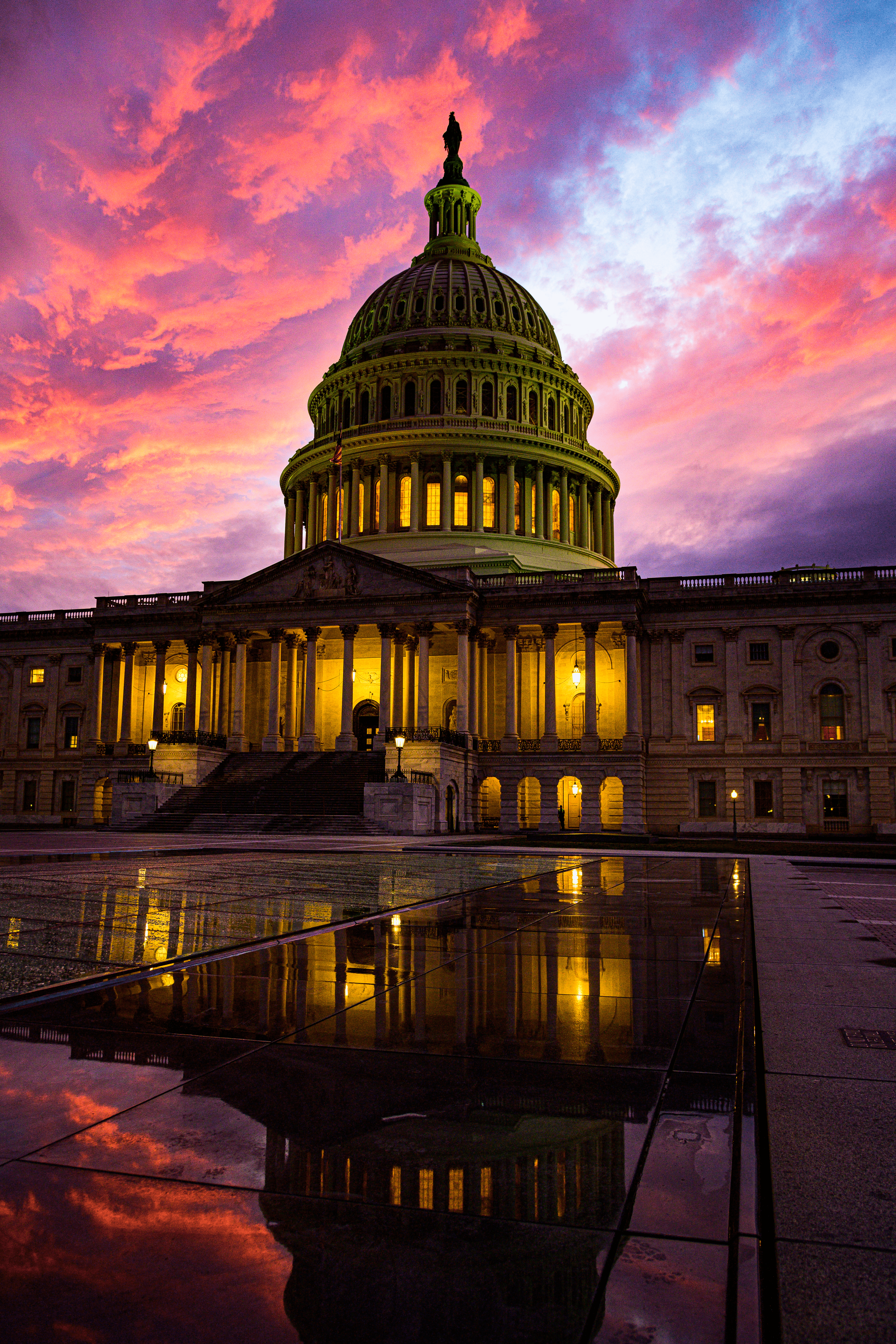 Capital Building at Sunset in Washington DC by Dennia Maida