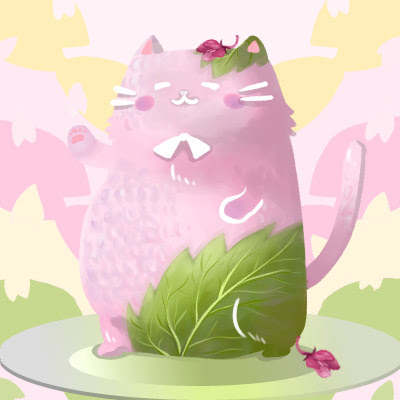 Sakura-mochi yummy cat #0011