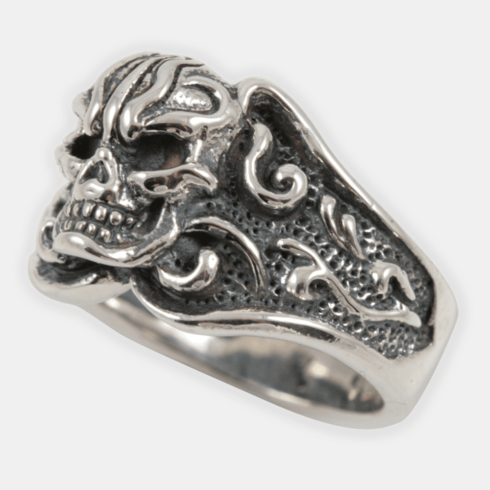 Gothic Style Sterling Silver Ring Spider Skull #1