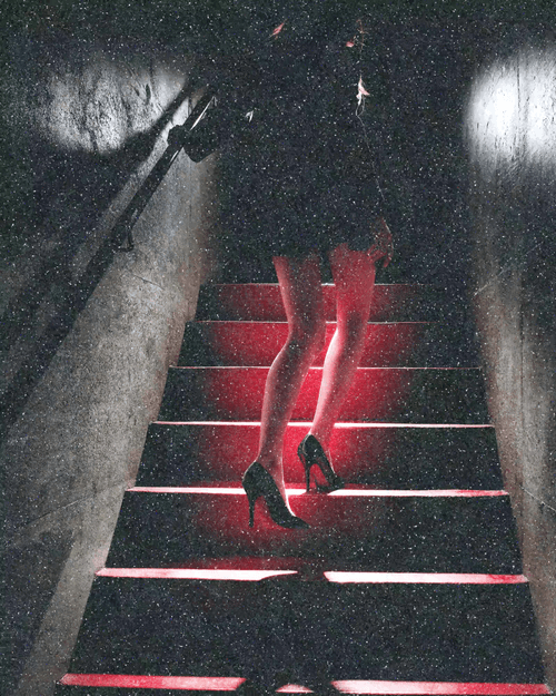 'GIRL ON THE RED STEPS' DIAMOND DUST DIGITAL #1/1