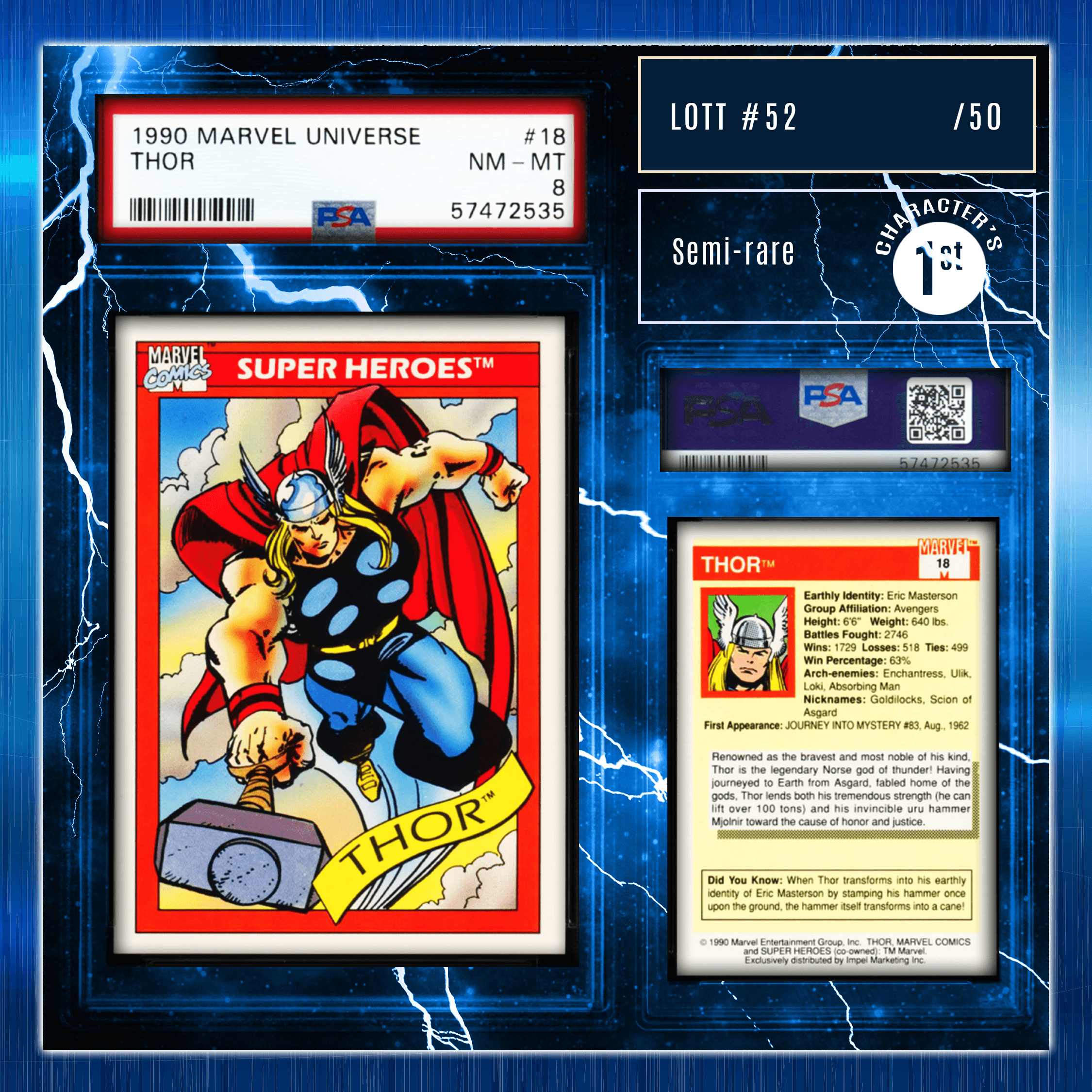 Thor - (1990 Marvel PSA 8)