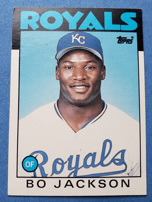 1986 Topps Traded baseball Bo Jackson rookie card #50T; ROYALS, WHITE SOX, RAIDERS