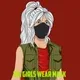 big girls wear mask - old