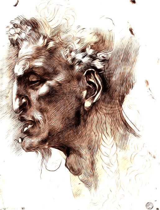 Head of a Satyr - Michelangelo