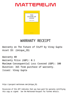 Mattereum Real World Asset NFTs Warranty Receipts - 21 March 2021 Collection v1