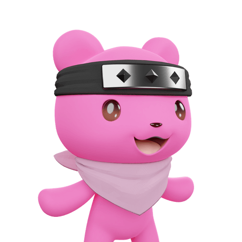 3D LEELEE-Normal-Pink bear-#00375