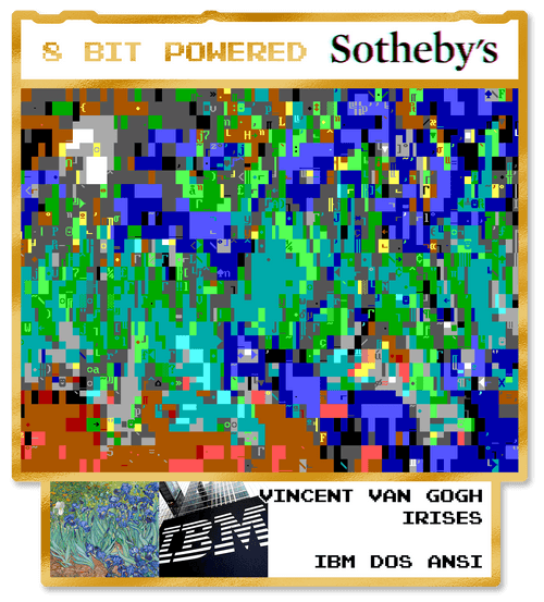 "Irises" by Vincent van Gogh on IBM PC (DOS, ANSI)