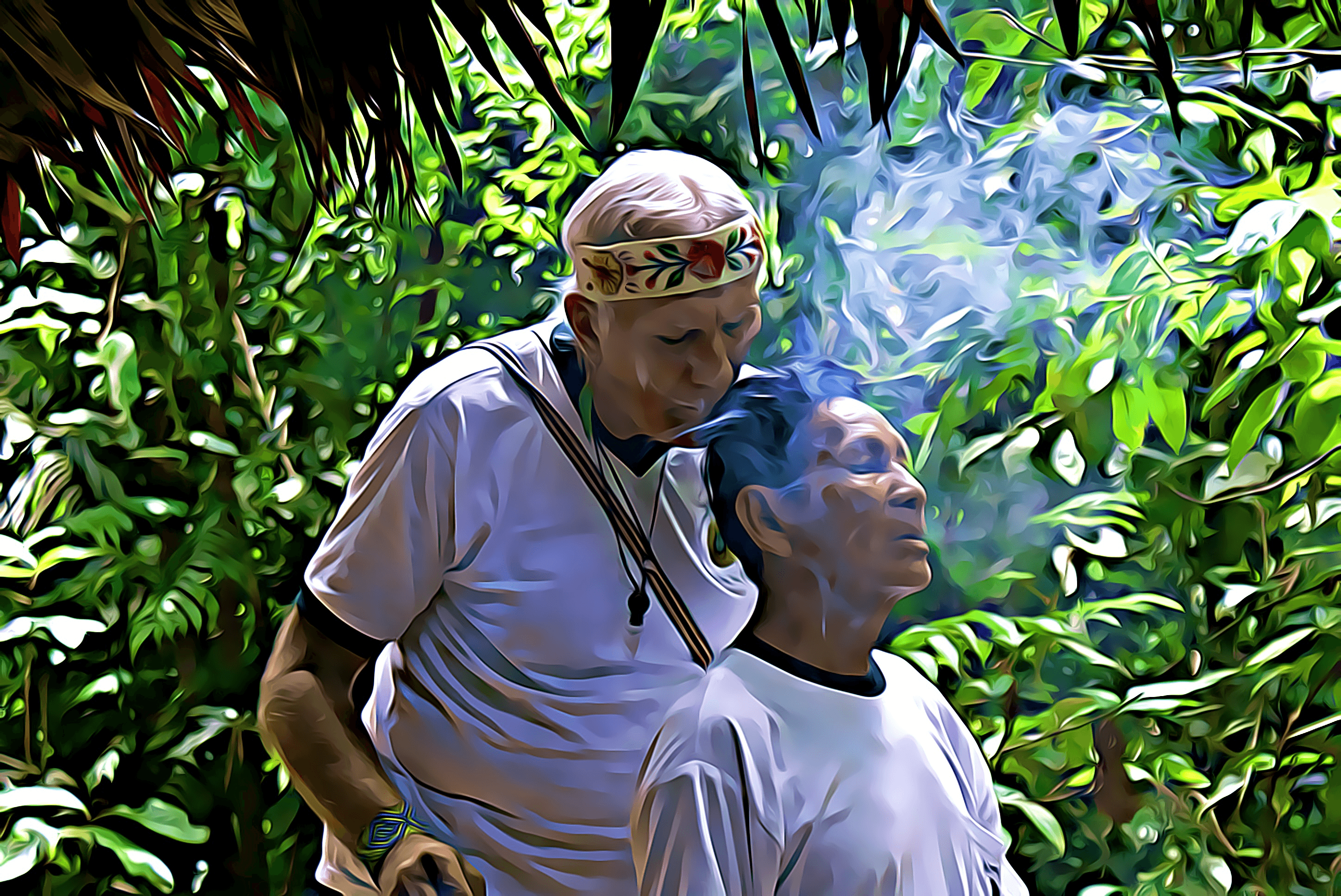 Howard Lawler with Rober Acho Jarama Mapacho at SpiritQuest Iquitos Peru