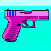 Pink 9mm Pistol with Neon Turquoise Fabric 