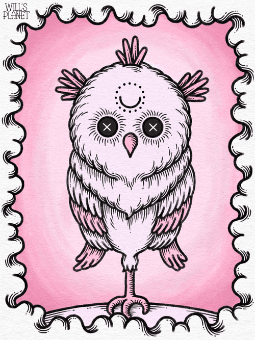 #12 Owl with eyes closed