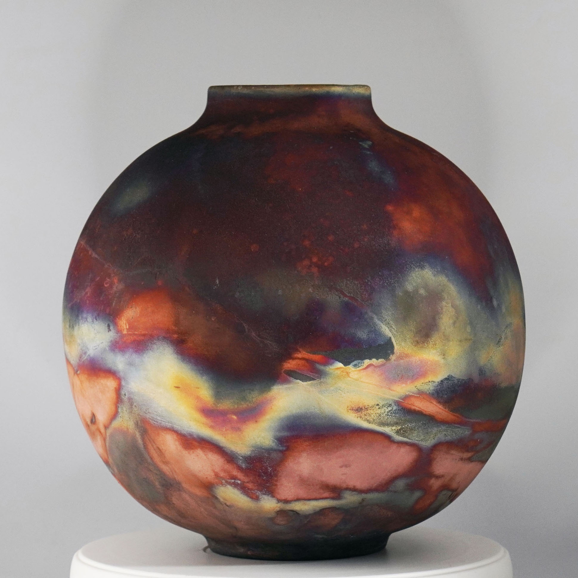 RAAQUU Full Copper Matte Large Globe Ceramic Art Vase S/N0000350