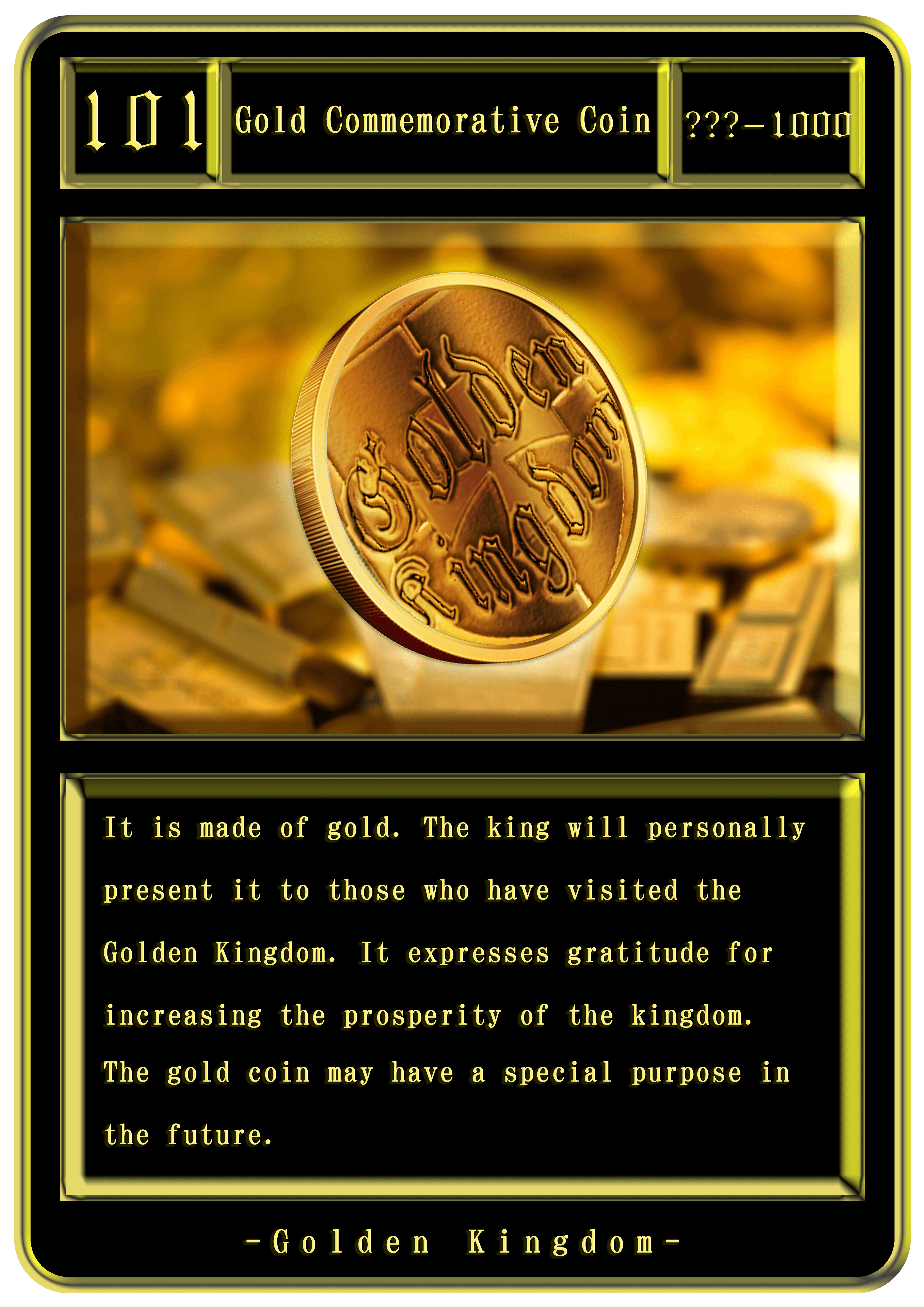 Gold Commemorative Coin - No.101