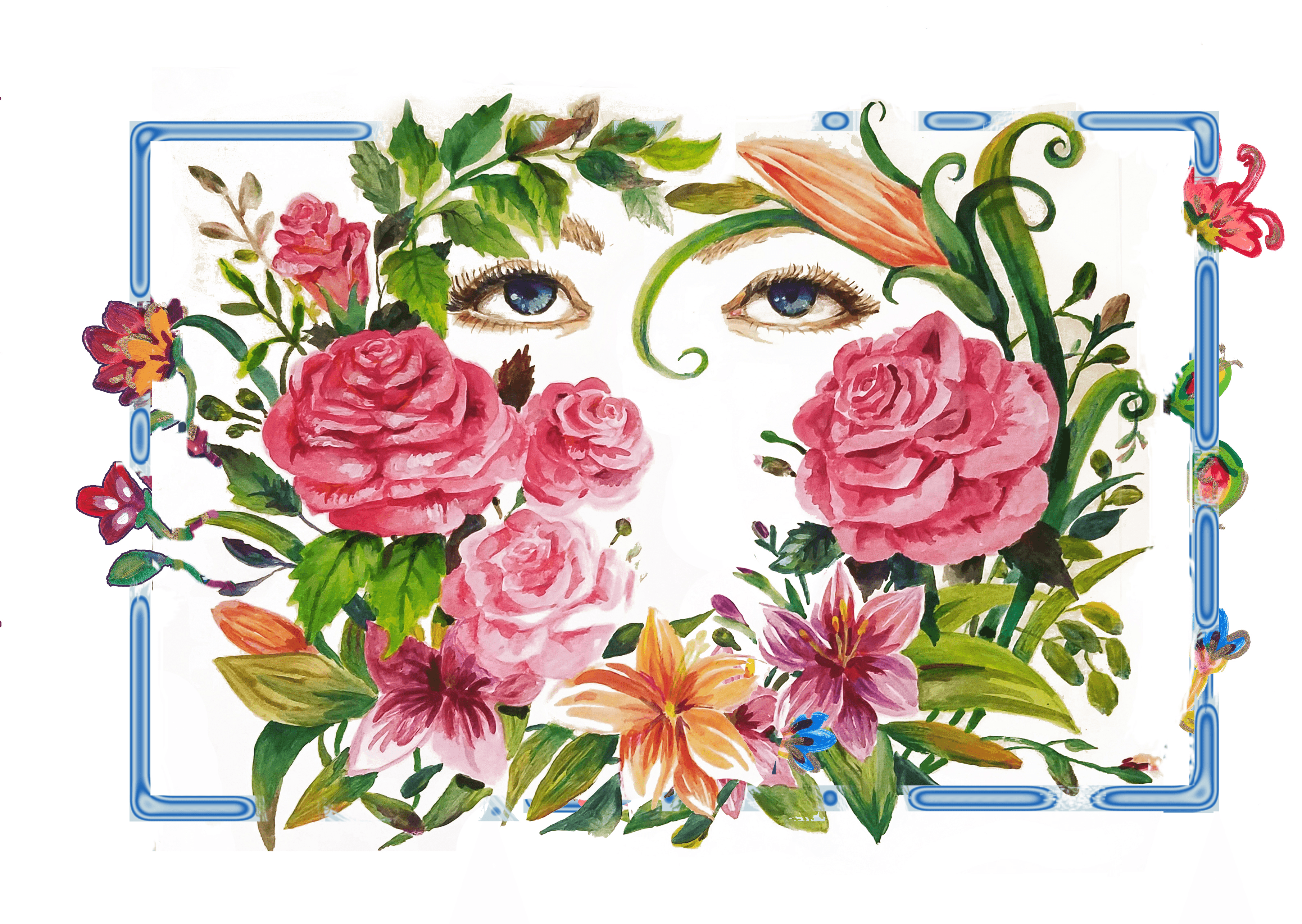 Inner trip - Floral Eyes by Kateryna Tkachenko