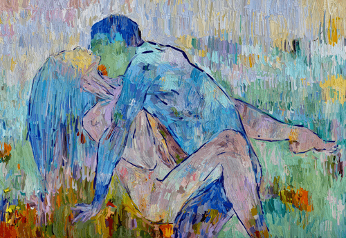 Lovers on the grass