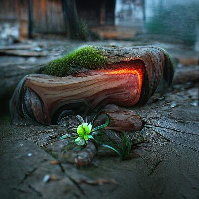 A Tsavorite flower growing out of the ground