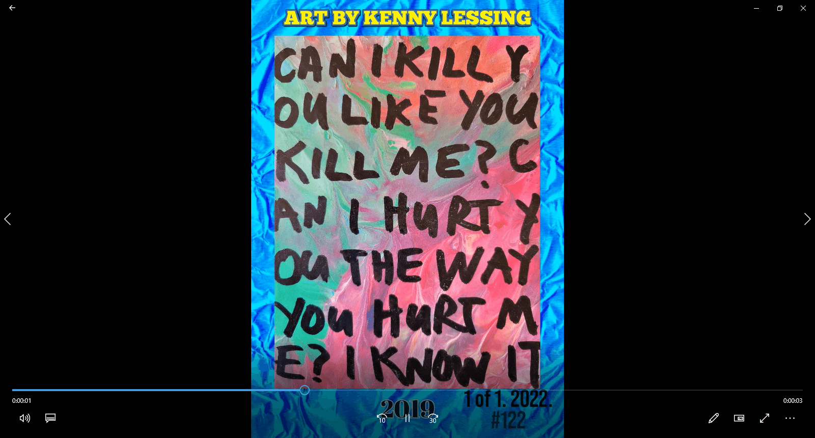 2019 - 2022 #ArtByKennyLessing 1 of 1 card #122