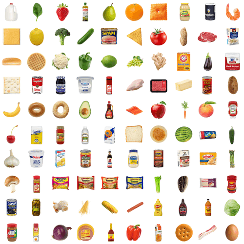100 Grocery Items