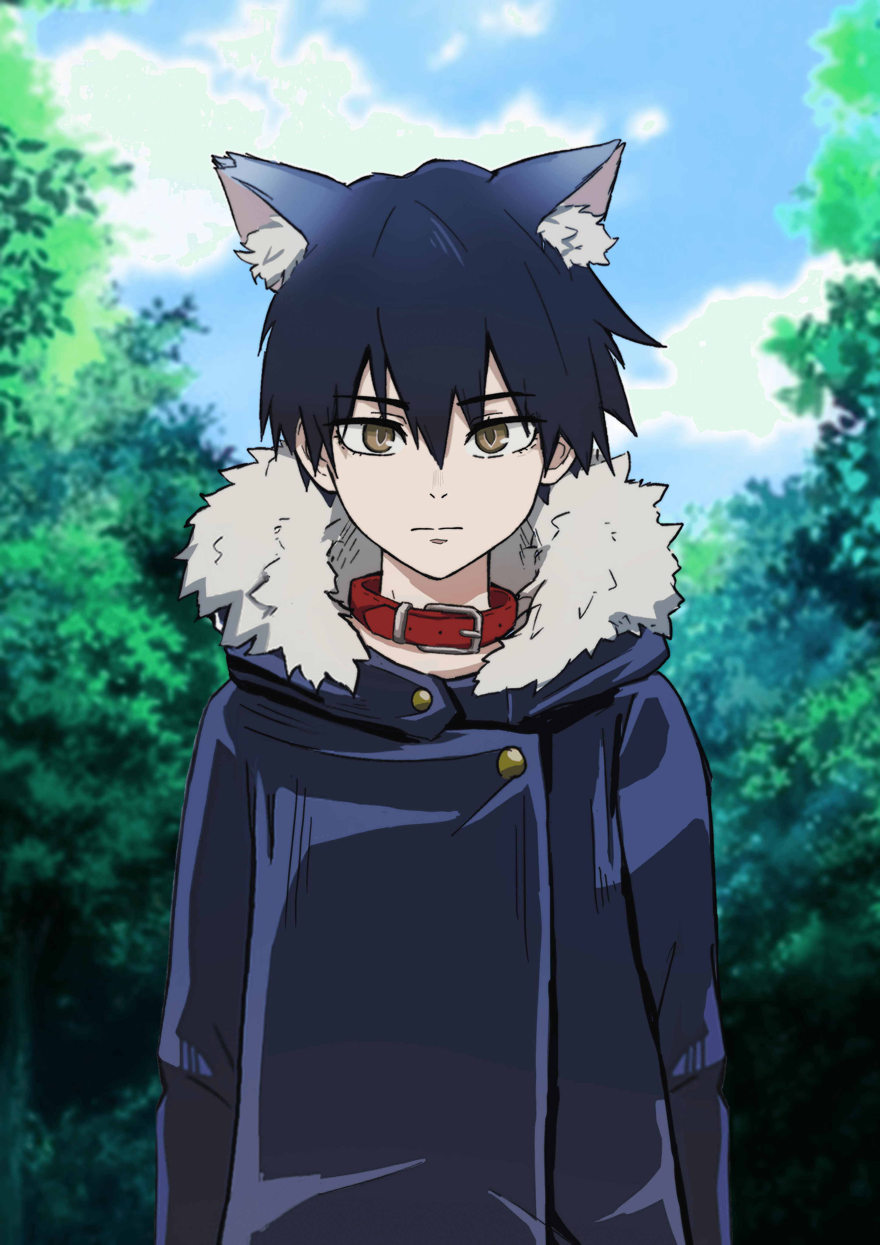 01 Anime boy with fox mask - FantasyAnime