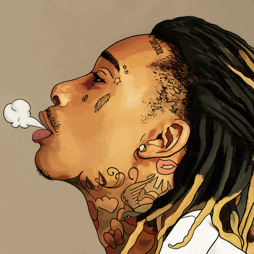 wiz khalifa smoking drawing