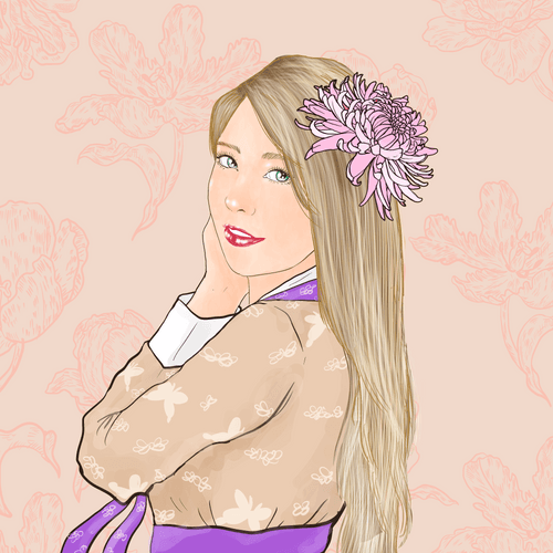 Hailey with hanbok
