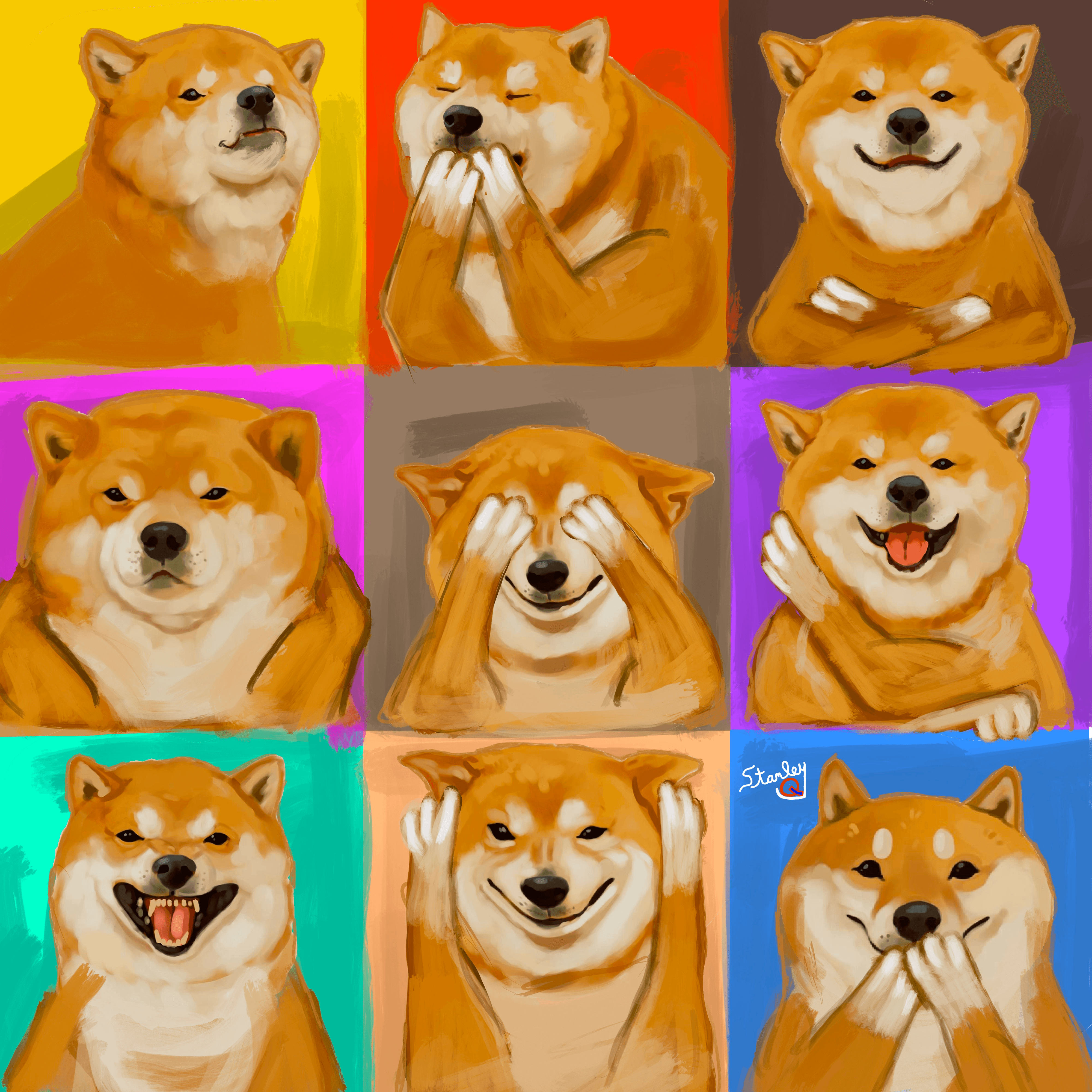 Shiba Inus Take All Cryptos to The Moon by Stanley Quincy Upjohn
