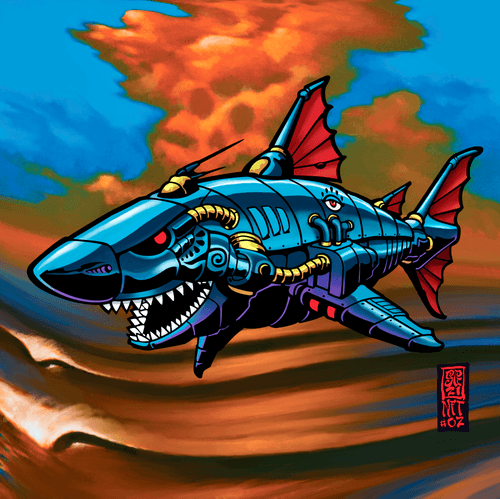 Robo-Shark (Orange Waves) #1 of 10