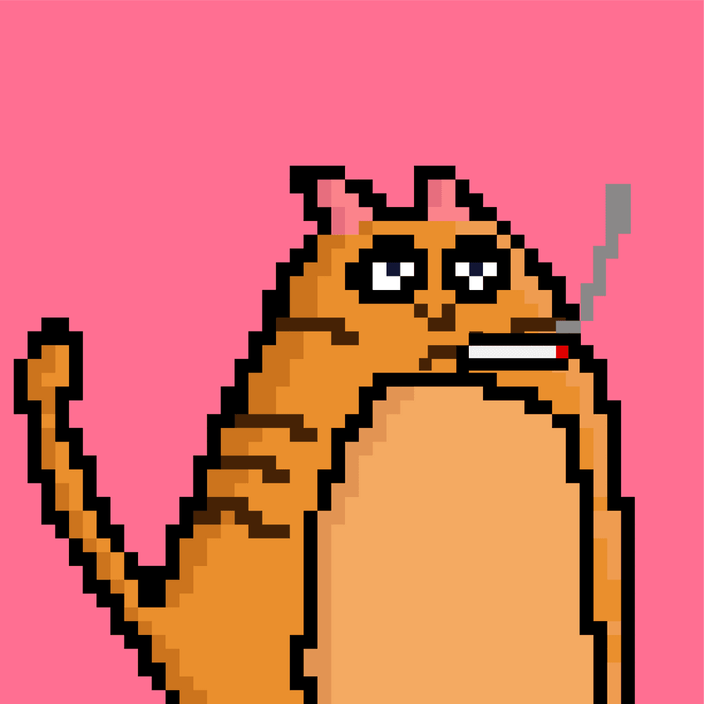 Fat Cat - Smoking Kills #08 - Neko Pixel | OpenSea