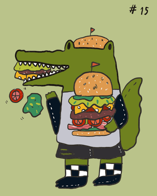 15 Croco eat Hamburger