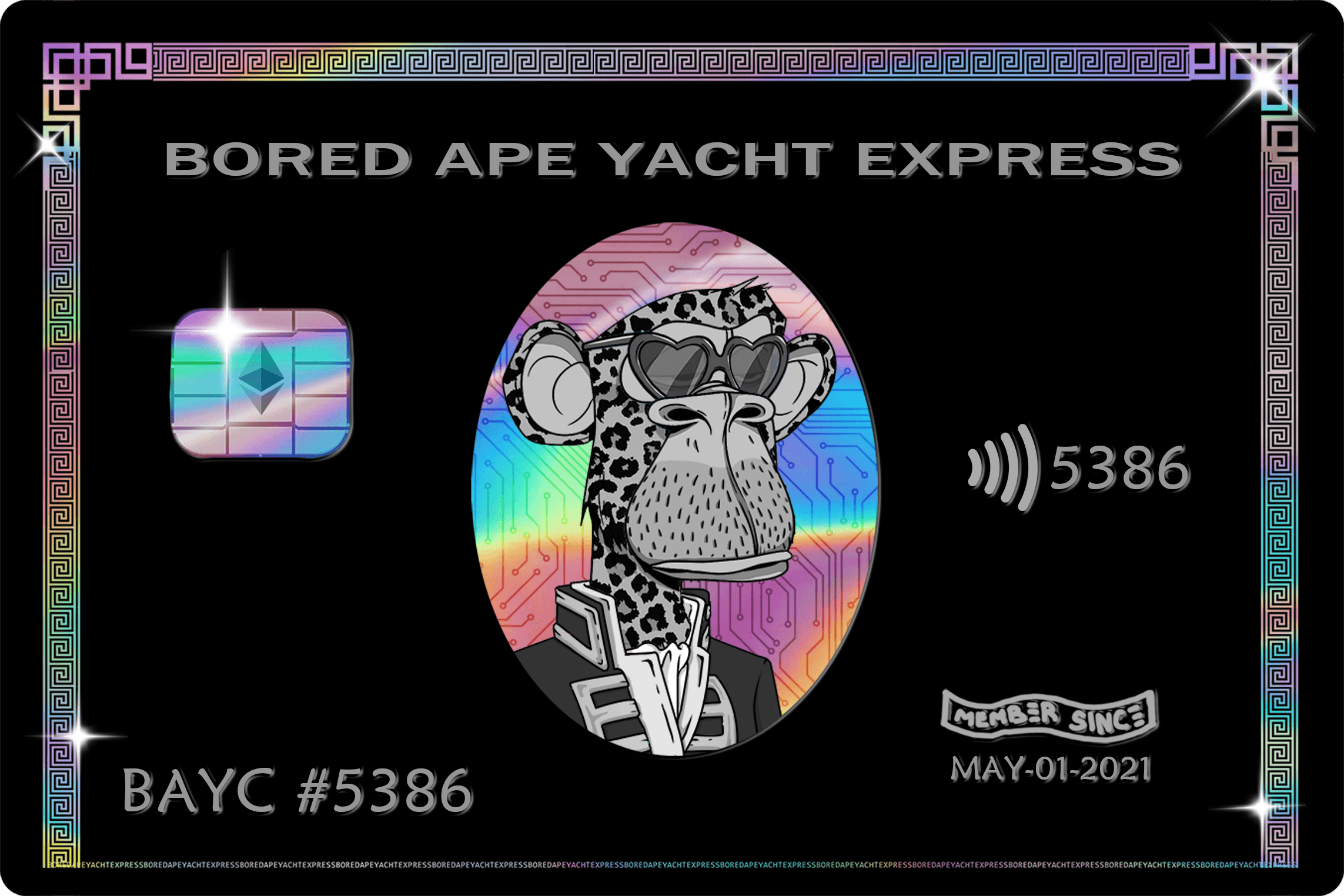 Bored Ape Yacht Club Express Black Card - 5386