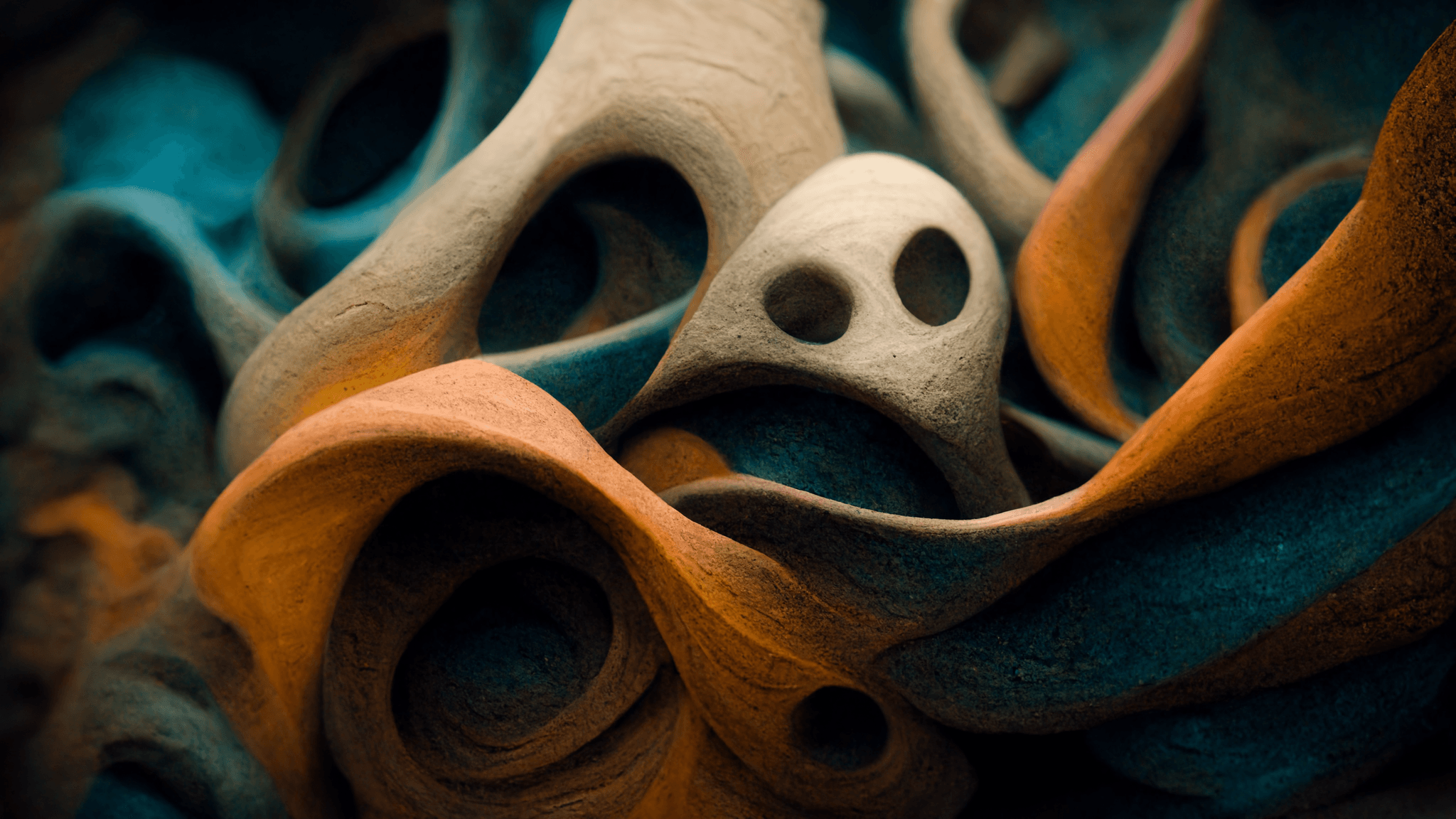 Abstract Clay Sculpture in Motion #2
