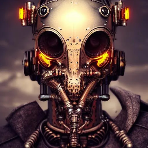 Steampunk Cyborg Head's Up #11