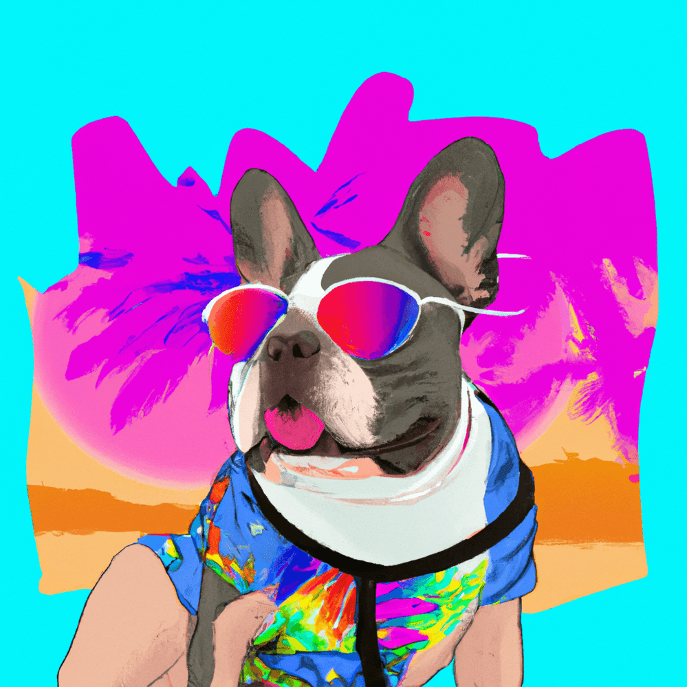 Frenchie wearing shirt in the beach #07