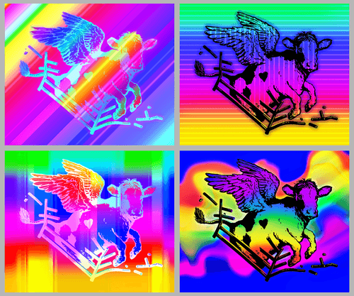 "COWZIES Rainbo Sample Collection 01" - COWZIES series for Switch4Good - Artist Danny Roberts
