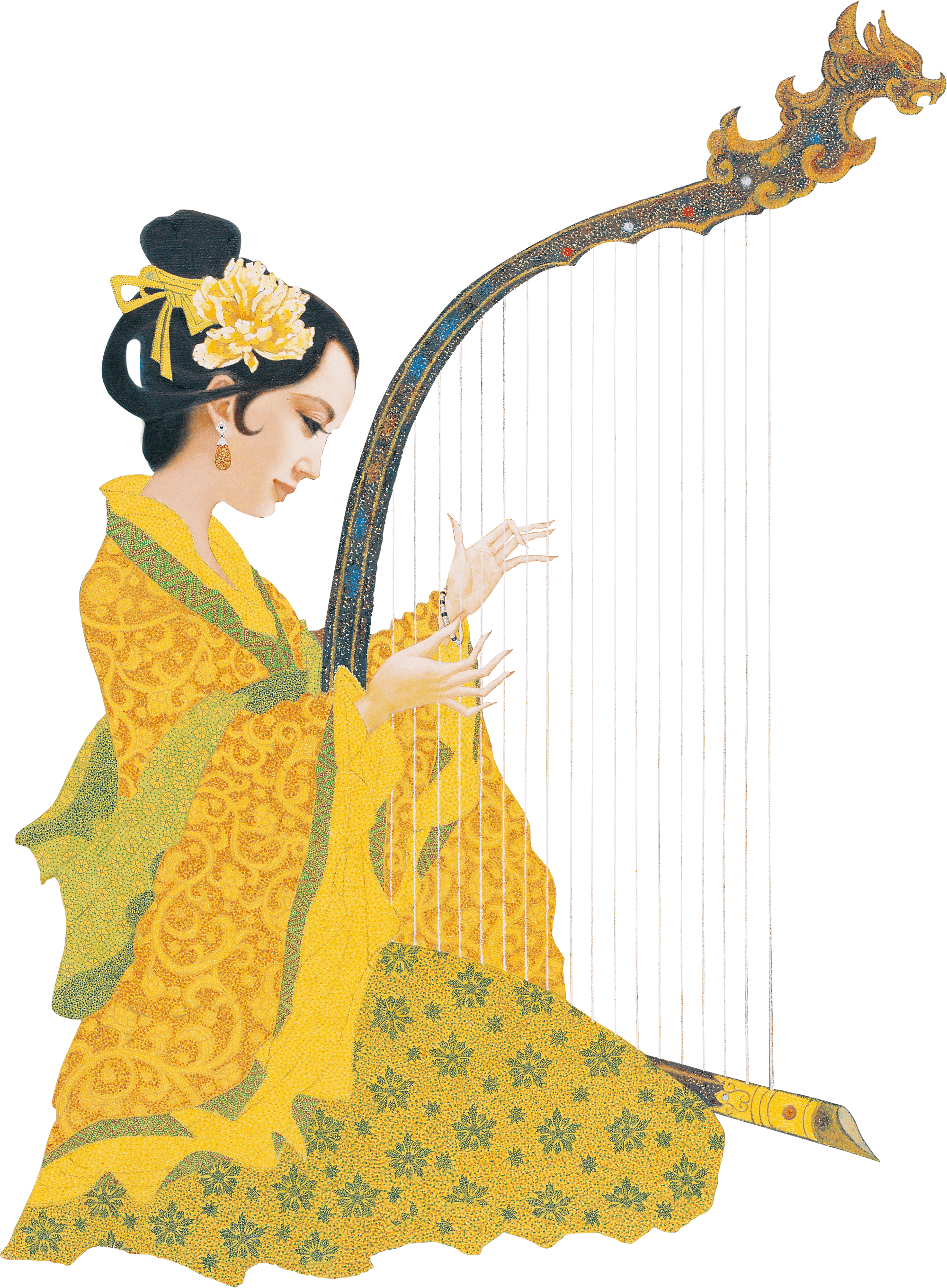 Imperial Noble Consort Wei Playing Phoenix-headed Konghou 大唐 