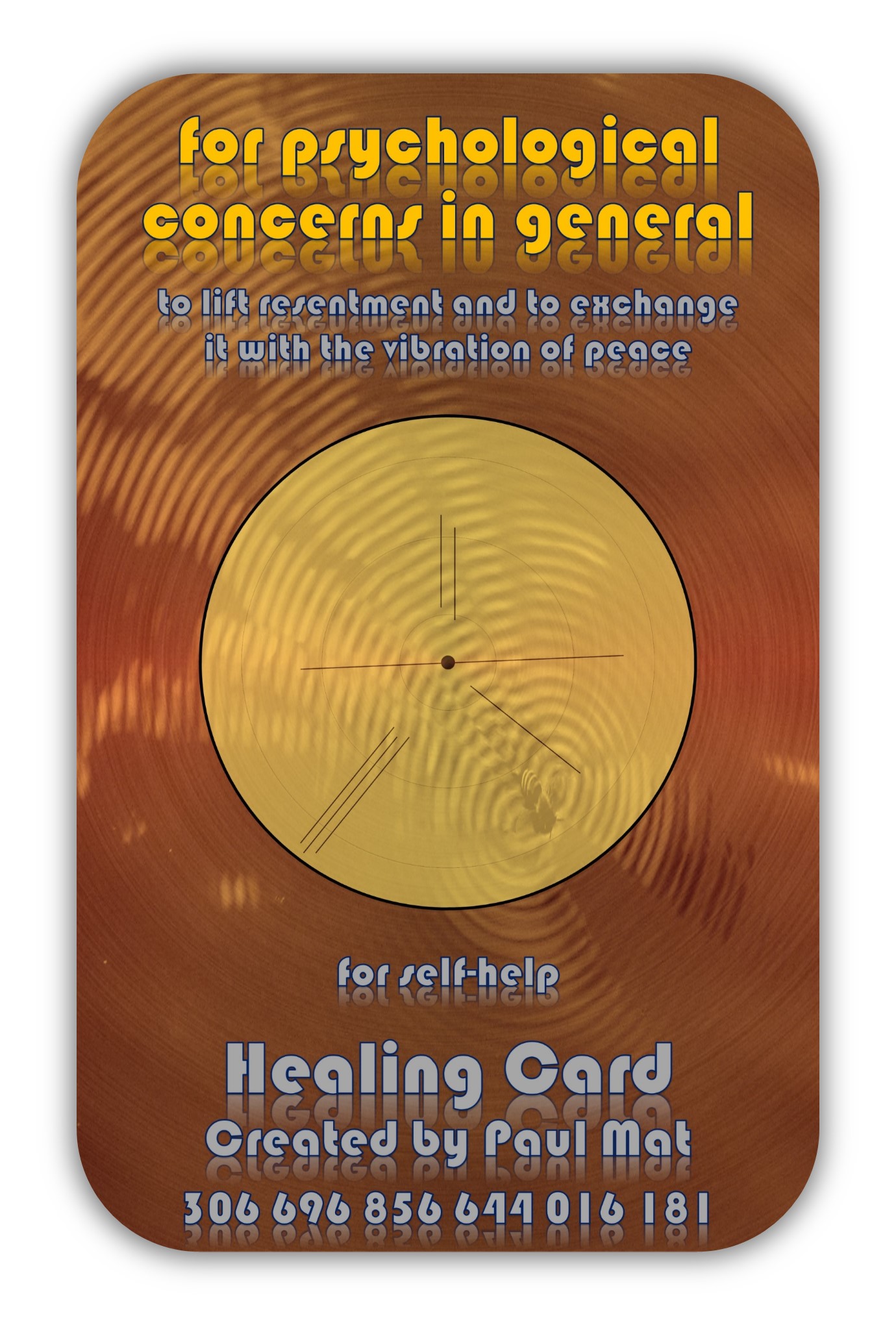 Healing Number Card with radionics barcode #181